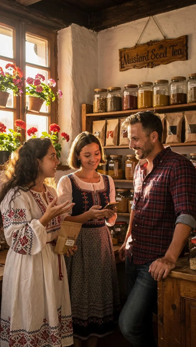 Fűszerkeverék, amely színes fűszerekből áll, egy asztalon.